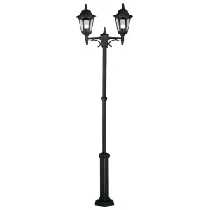 Parish 2 Light Twin Lamp Post  | Black