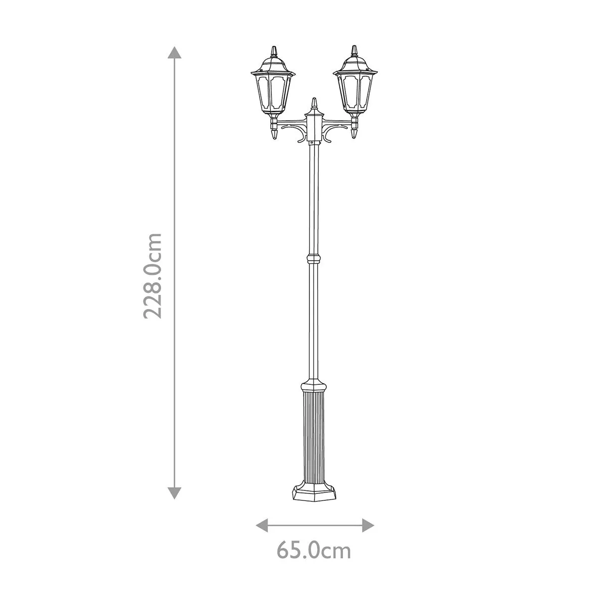 Parish 2 Light Twin Lamp Post  | Black