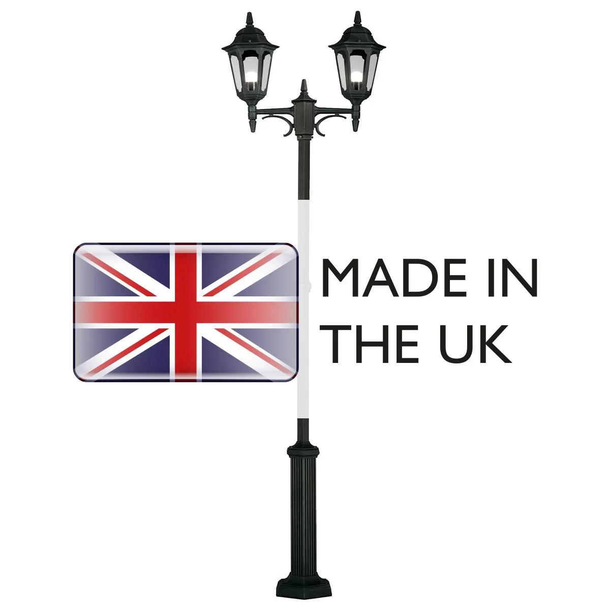 Parish 2 Light Twin Lamp Post  | Black
