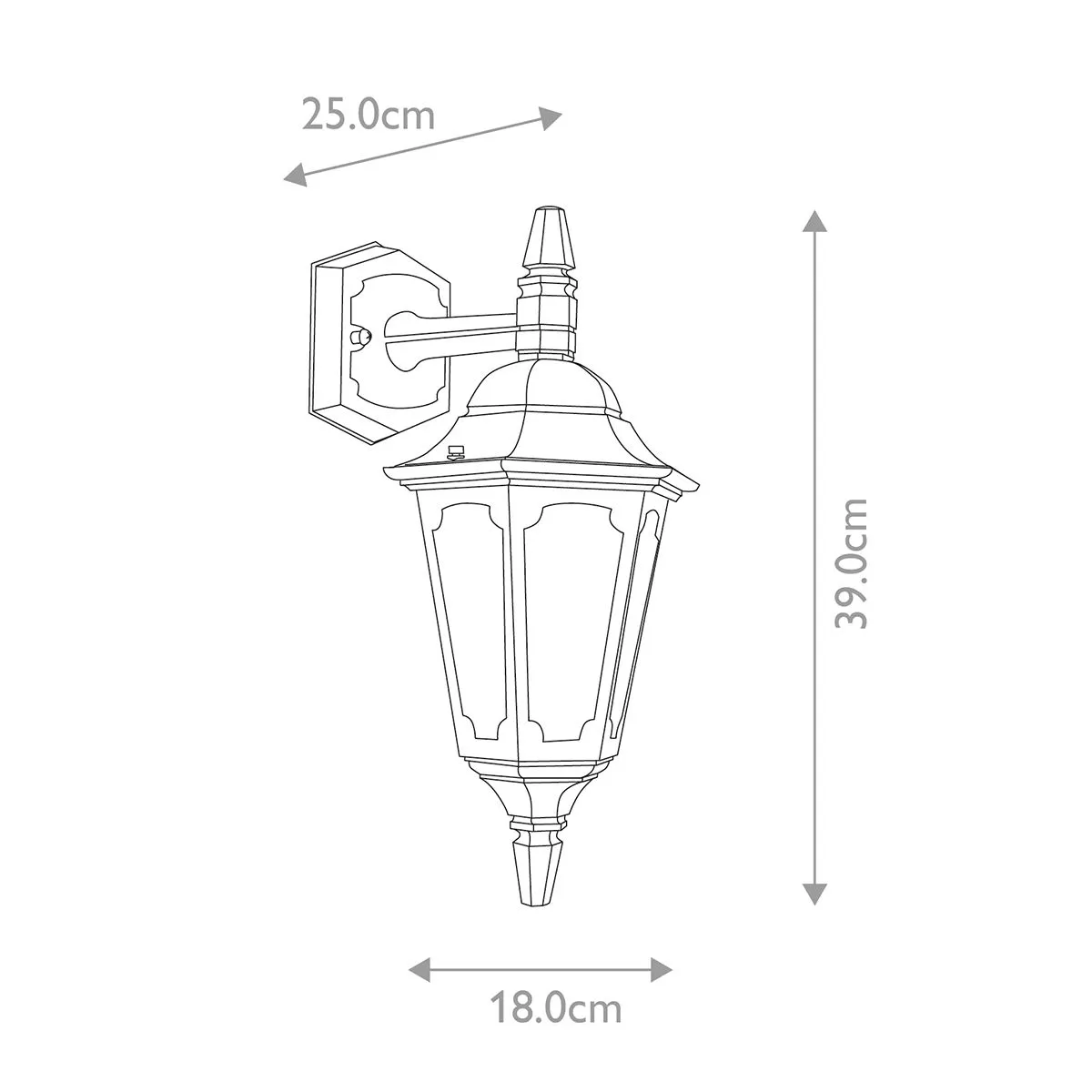 Parish Mini 1 Light Down Wall Lantern  | Black