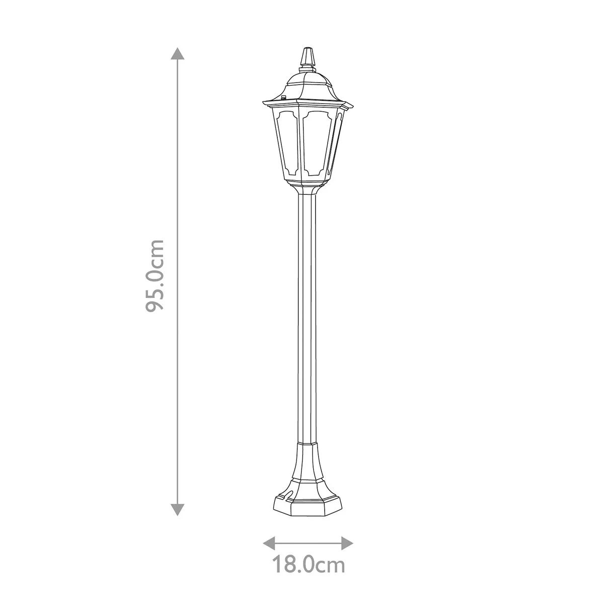 Parish Mini 1 Light Pillar | Black