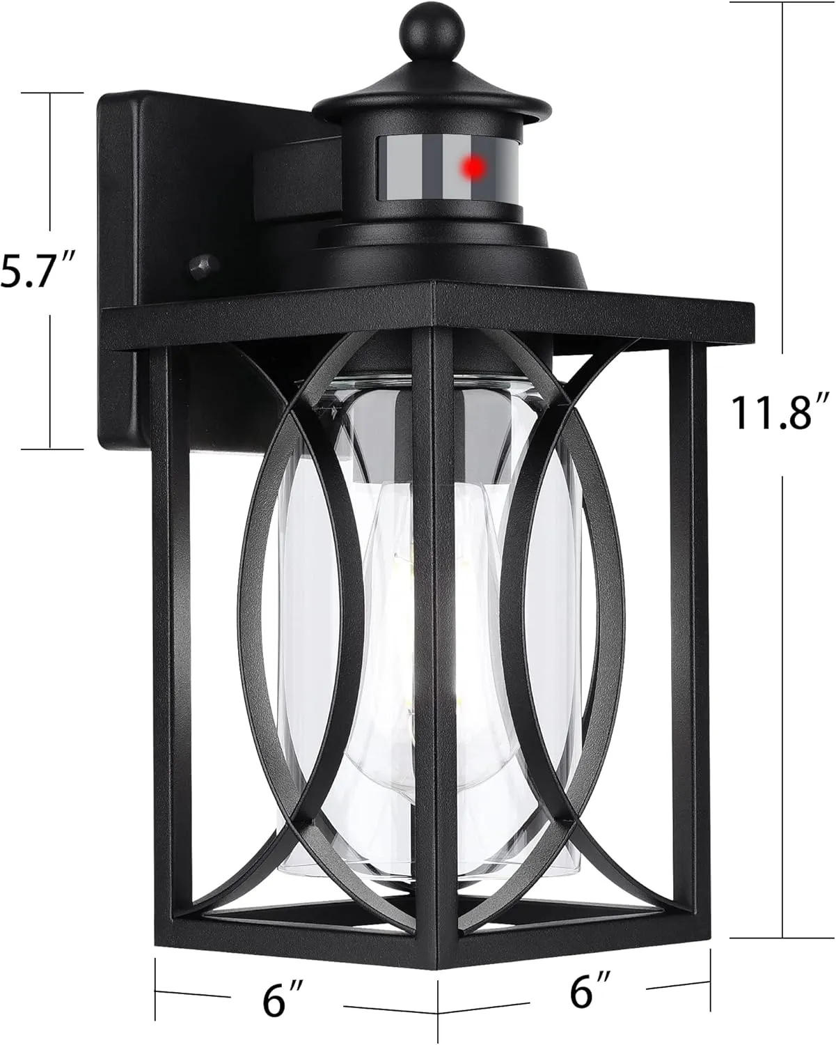 PARTPHONER Motion Sensor Outdoor Lights Fixture, Dusk to Dawn Outdoor Lighting Exterior Wall Sconce, Waterproof Porch Light Wall Mounted Outside Lantern for Garage, Entryway, Doorway