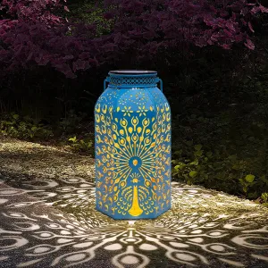 Pearlstar Solar Lanterns Outdoor Waterproof Hanging Solar Lights Metal Peacock Gifts for Women Mom Grandma Decor for Garden Yard Patio Balcony Path