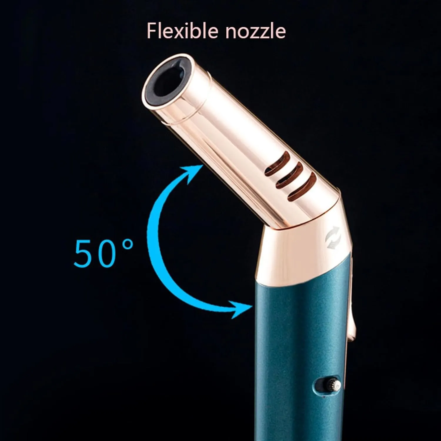 Pen Torch Lighter with Visible Gas Window, Adjustable Rotatable Lockable Jet Flame Rotatable Refillable Torch Lighter, Windproof Luxurious Handheld Camping Lighter (Color : Red)
