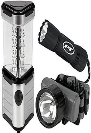 Performance Tool W2341 3 Piece LED Flashlight & Lantern
