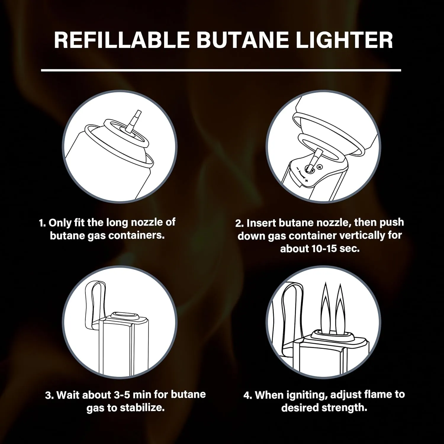 Personalized Visol Affordable Black Triple Flame Refillable Butane Gas Lighter, Multi Function, Pocket Sized Lighter with Free Engraving (Shipped Without Butane) (Epicron)