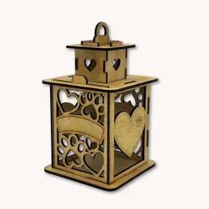 Personalized Wooden Pet Memorial Lantern - Cat