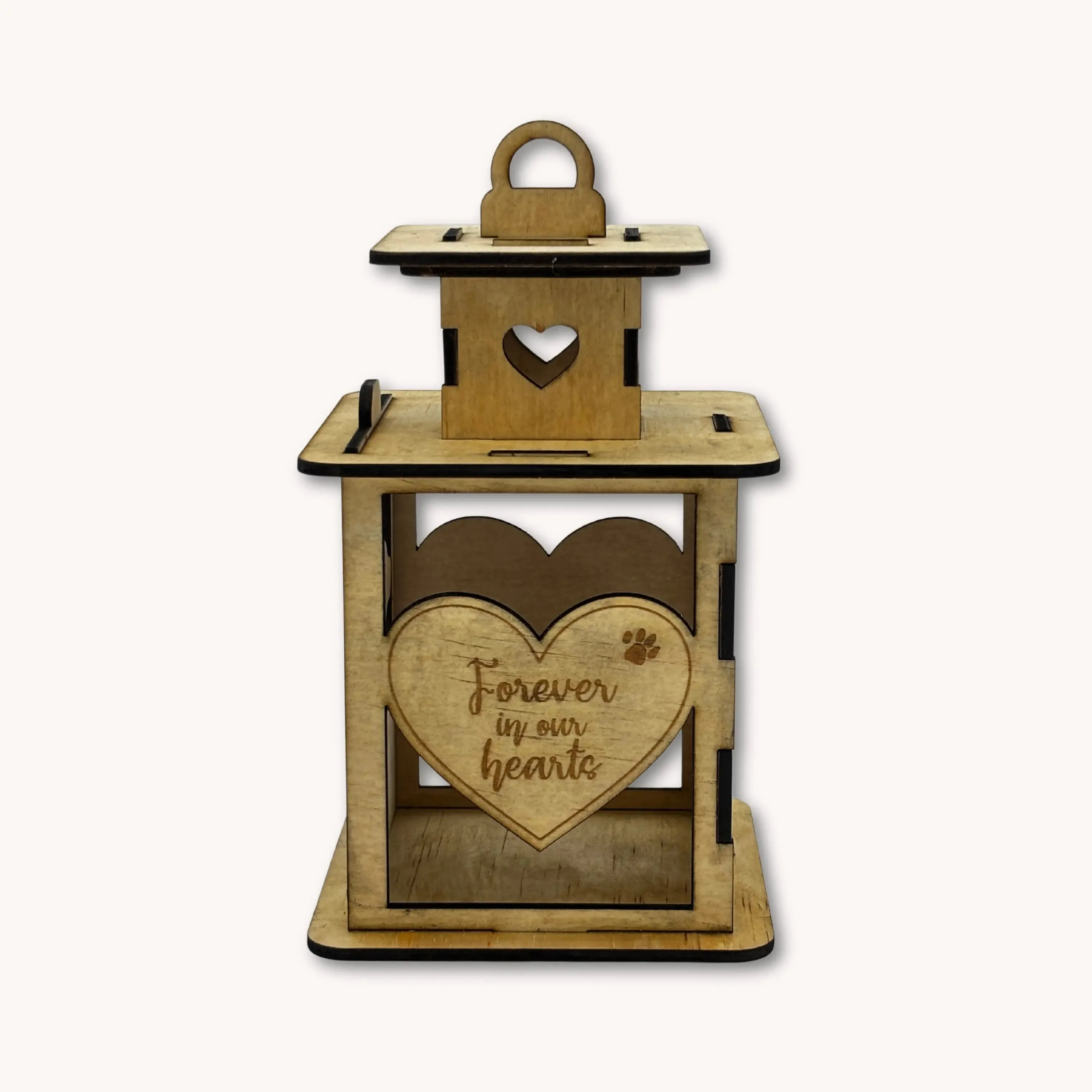 Personalized Wooden Pet Memorial Lantern - Cat