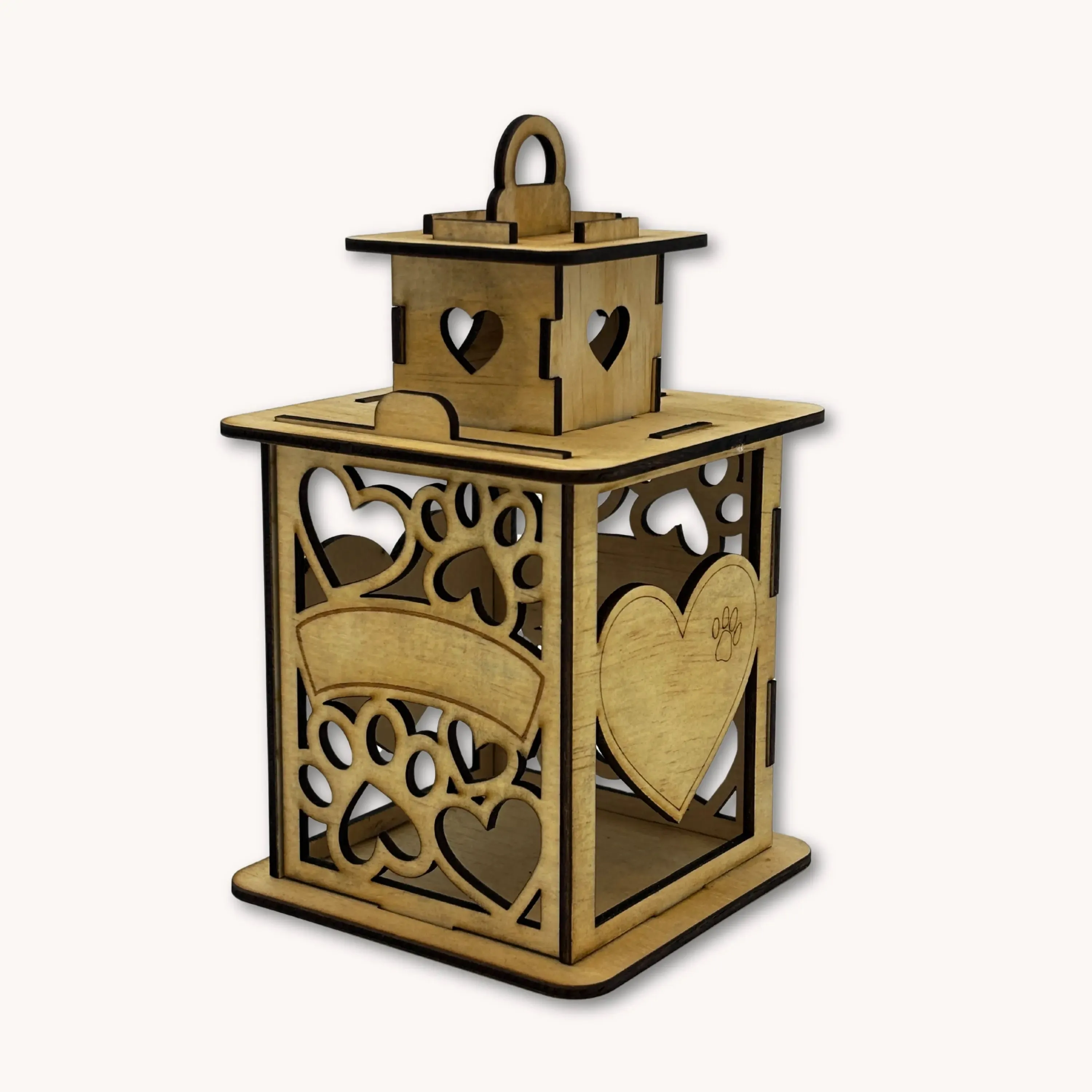 Personalized Wooden Pet Memorial Lantern - Cat