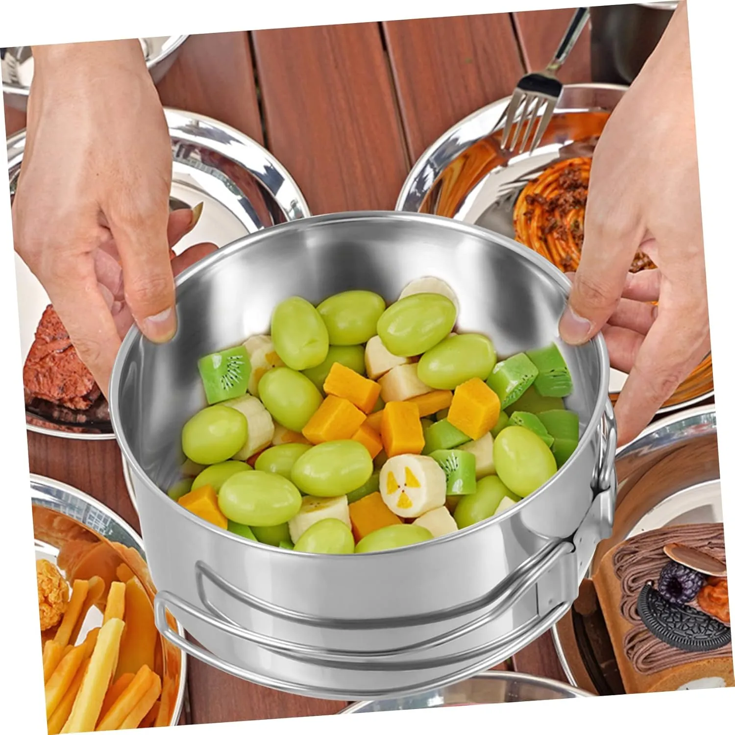 Picnic Cooker Plates Kettle Removable Stackable Dinnerware Camping Pots Pans Camping Pans Camping