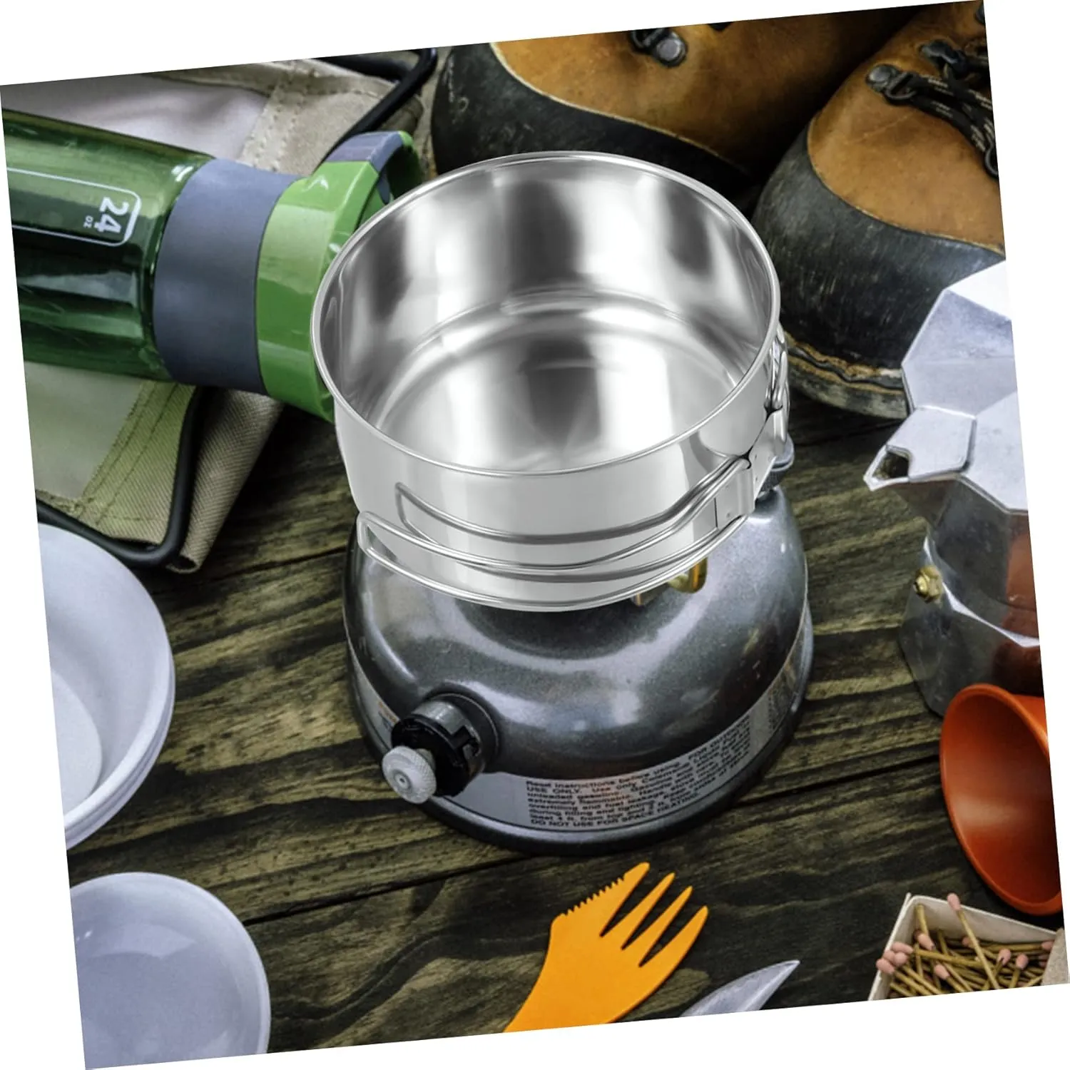 Picnic Cooker Stainless Cookware Stainless Cooking Utensils Outdoor Picnic Cookware Hiking Cookware