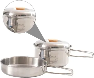 Picnic Cooking Pan Set 2pcs Portable Folding Soup Pot for Outdoor Activities