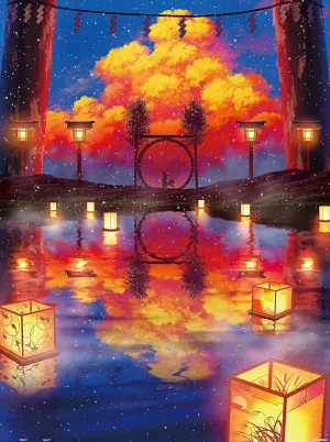 Pintoo Jigsaw Puzzles 1200 Piece for Adults - ペい - Floating Lantern Festival Beautiful Plastic Puzzle for Home Decor Zero Dust Easy Storage [H2413]