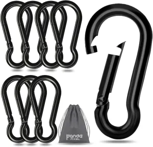 Pixel Panda 3.1&4 Inch Heavy Duty Carabiner Clips Load 1000lbs, 2&4&8Pack Large Snap Hooks for Gym, Outdoor, Swing, Hammock