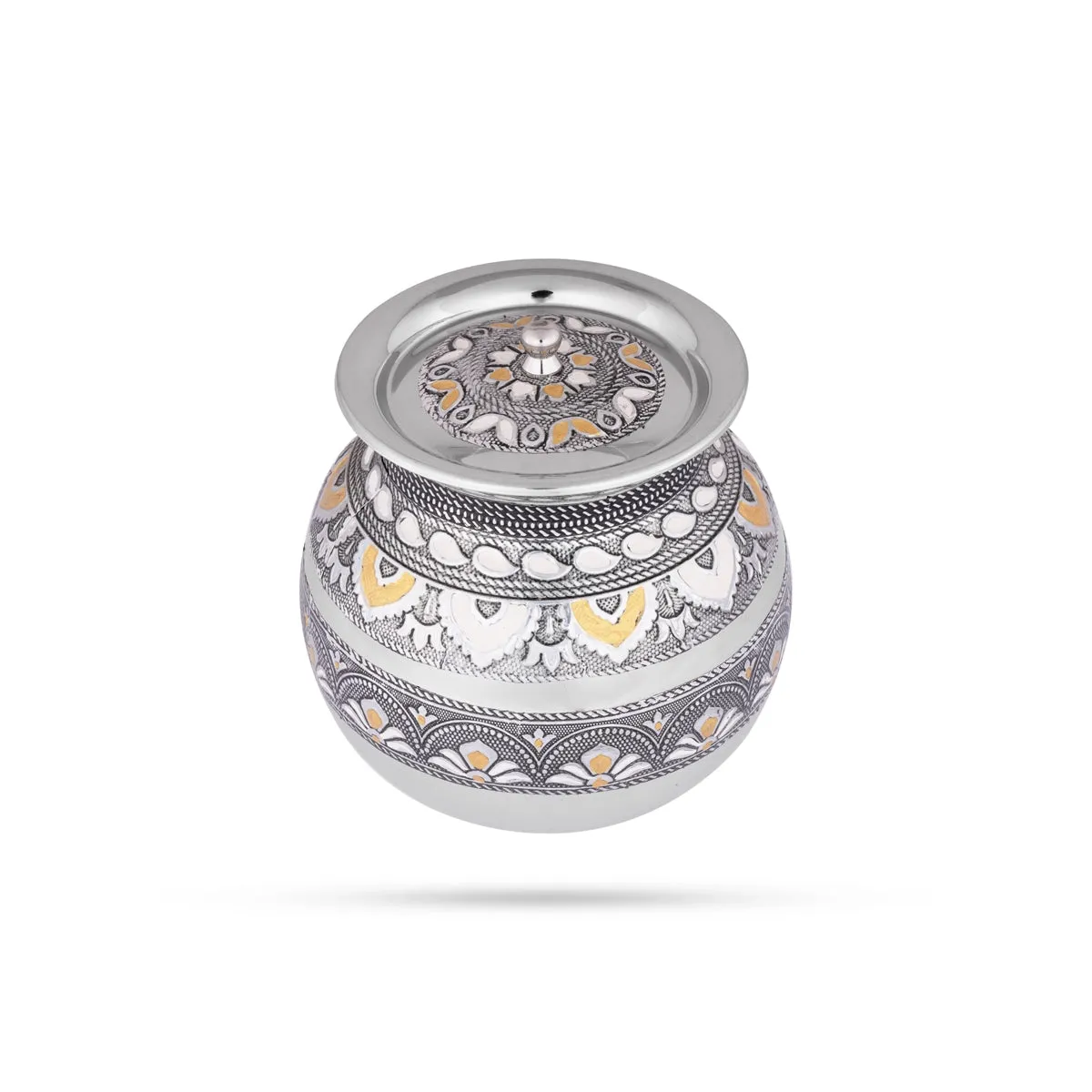 Pongal Pot With Lid - 6.5 x 4.5 Inches | Stainless Steel Kalash/ Stainless Steel Pot for Home/ 485 Gms Approx