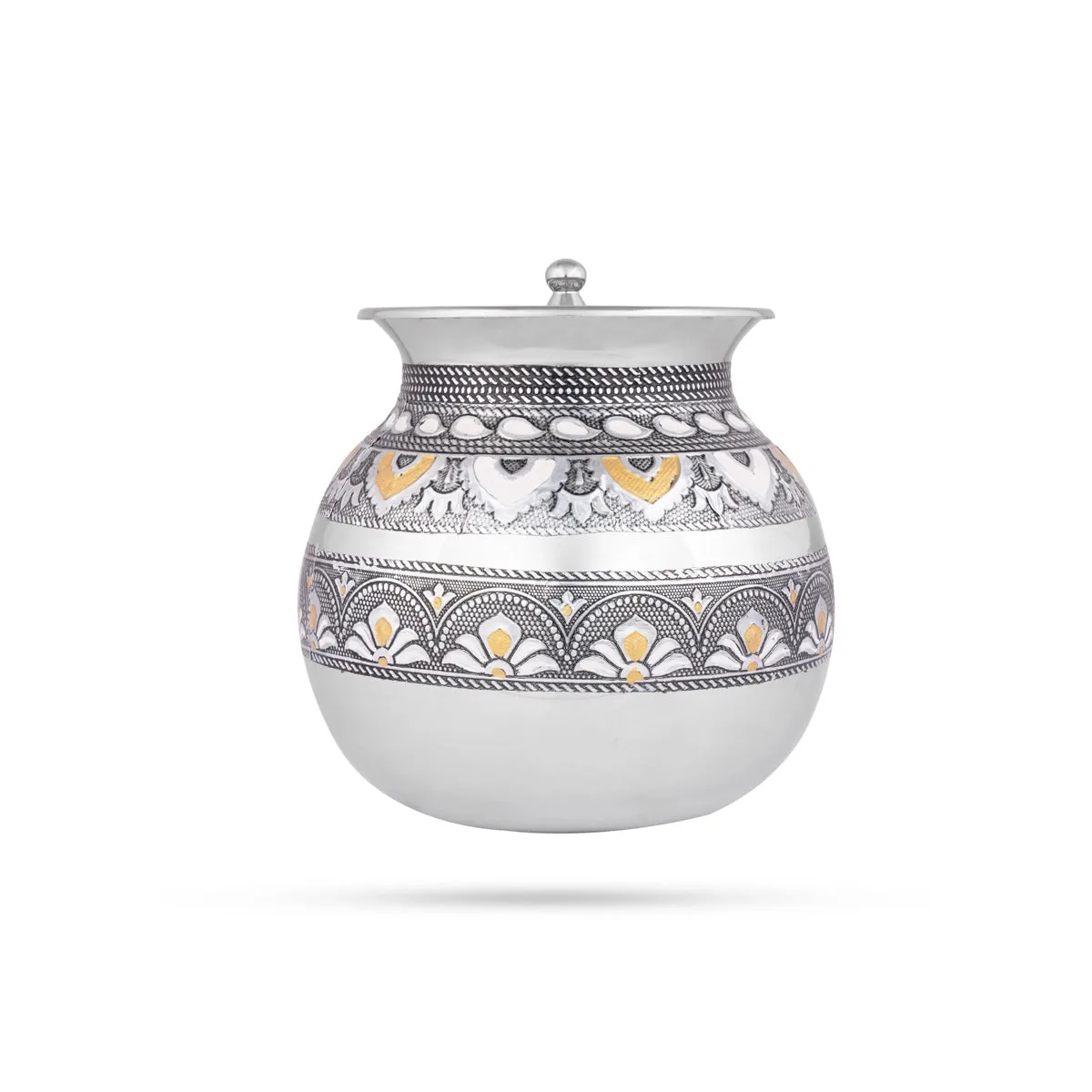 Pongal Pot With Lid - 6.5 x 4.5 Inches | Stainless Steel Kalash/ Stainless Steel Pot for Home/ 485 Gms Approx
