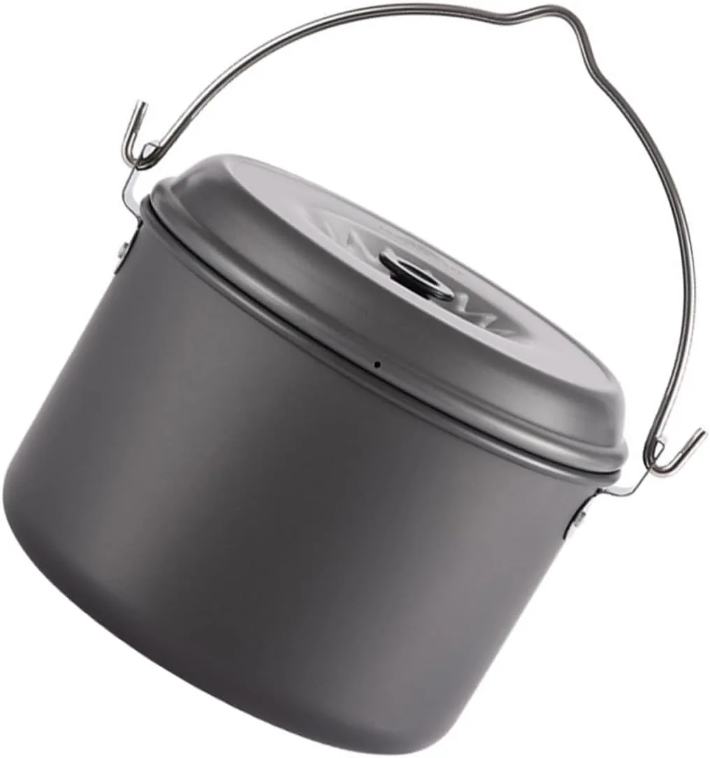 POPETPOP 4 Person Camping Pot Portable Cooking Set Non-stick Outdoor Cooking Pot Camping Kitchen Accessories