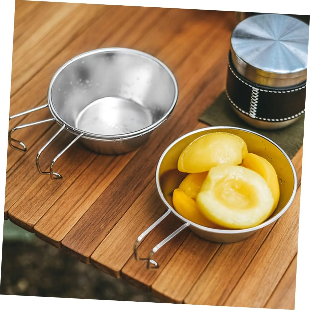 POPETPOP Camping Cookware Steel Cups Foldable Portable Bowl Water Camping Accessories Camping Mug Small Wine Cup