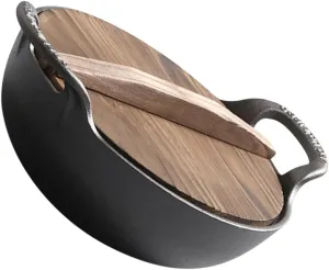 POPETPOP Cooking Pot Set Cast Iron Skillet Pan Soup Pot Handle Sturdy Outdoor Cookware