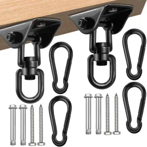 Porch Swing Hanging Kits-Hammock Hanging Kit 360°Rotating 1200 lb Capacity-Heavy Duty Hooks Hanging Chair Hardware Hangers for Yoga, Punching Bags, Egg Chair (2 Pack)