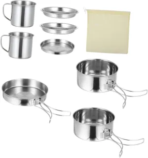 Portable 5-6 Person Camping Cookware Set Outdoor Frying Pan Water Jug Camping Bowl Container