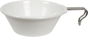 Portable Camping Bowl PBT Bowl with Stainless Steel Handle Tableware Cooking Outdoor Cookware for Picnic, Beach, Kitchen, Trekking, Hiking, White