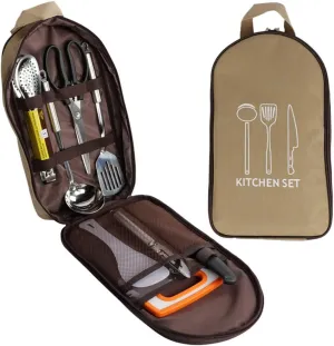 Portable Camping Kitchen Utensil Sets, Outdoor Cookware Sets, Camping Kitchen Cooking Utensil Sets