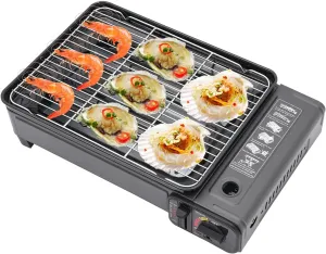 Portable Gas Grill Stove, Camping Butane Gas Stove Butane Grill Stove, Free Standing Bbq Grill, Grilling Tool with Case, Suitable for Outdoor Cooking, Hiking Trips, Backpacking (16.34*11.02*4.33in)
