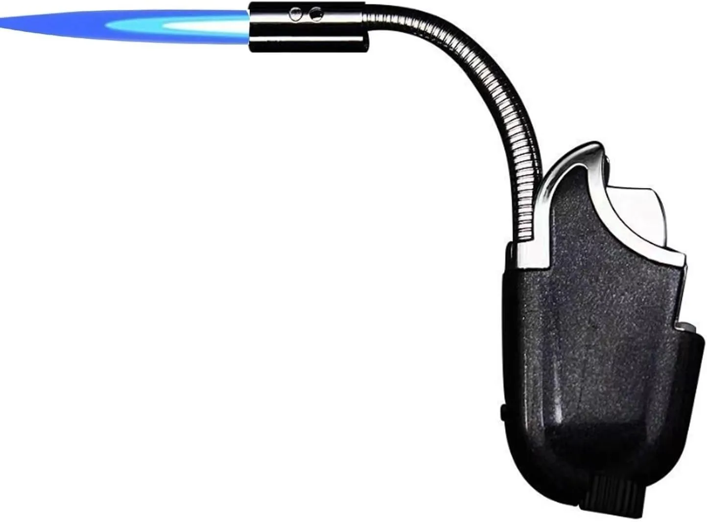 Portable Multifunctional Lighter, Metal Material Butane Filling, Outdoor Super Windproof, Adjustable Flame, Suitable for Gift Candles, Camping, etc.(Black)
