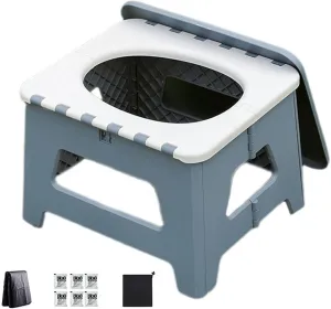 Portable Toilet For Camping | Foldable Seat Stool With Privacy Accessories | Portable-Adult Toilets For Backpacking, Hiking, Tent, RV, Travel, Car, Boat Outdoor Use