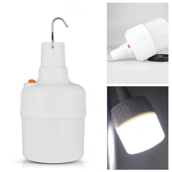 Portable Waterproof Wirless 60W 24LED Rechargeable Light Bulb Dimmable Emergency Light Outdoor Camping Light for Tent Patio Porch Garden BBQ Night Markets Power Failure