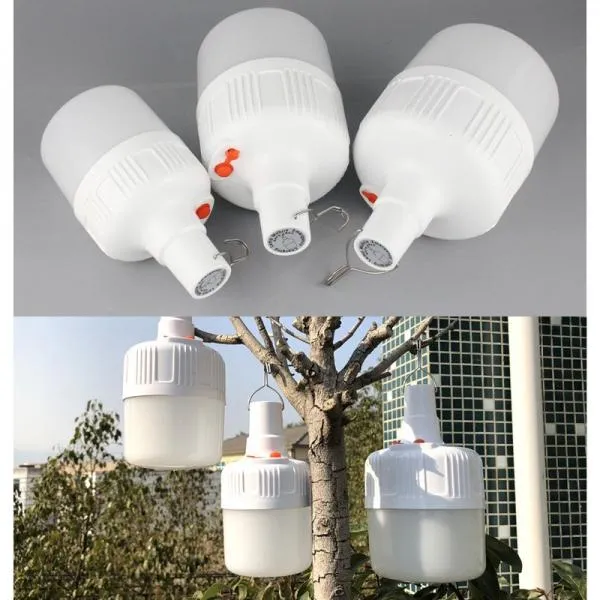 Portable Waterproof Wirless 60W 24LED Rechargeable Light Bulb Dimmable Emergency Light Outdoor Camping Light for Tent Patio Porch Garden BBQ Night Markets Power Failure