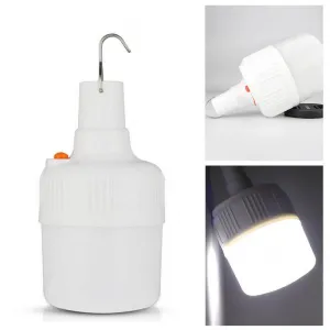 Portable Waterproof Wirless 60W 24LED Rechargeable Light Bulb Dimmable Emergency Light Outdoor Camping Light for Tent Patio Porch Garden BBQ Night Markets Power Failure