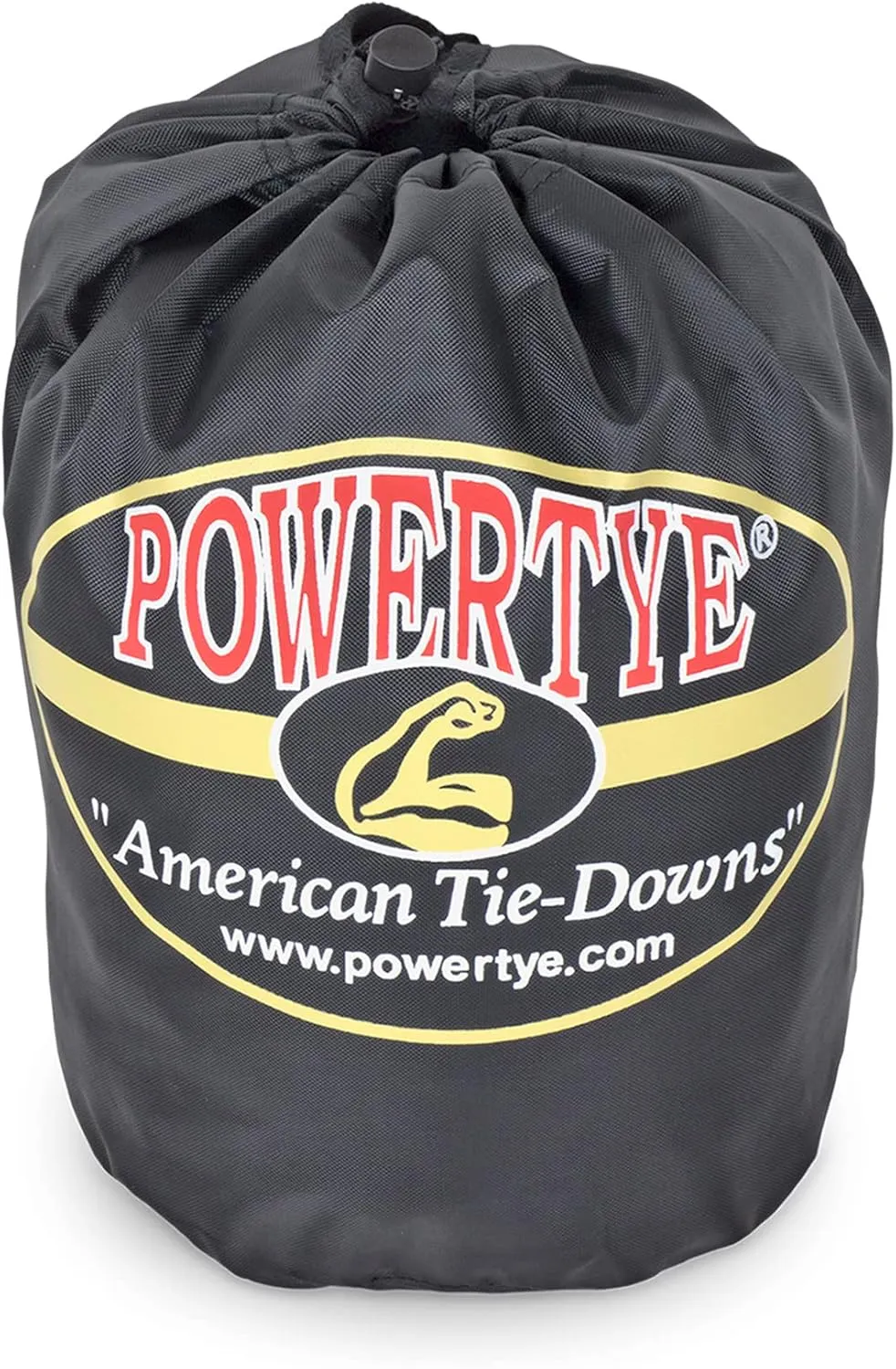 PowerTye 1.5in x 6.5ft Heavy Duty Ratchet Tie-Down Straps with Soft-Tye, Carabiner Hooks - 1,000 lb Working Load Limit / 3,000 lb Breaking Strength - Made in USA - Blue/Black Pair   Storage Bag