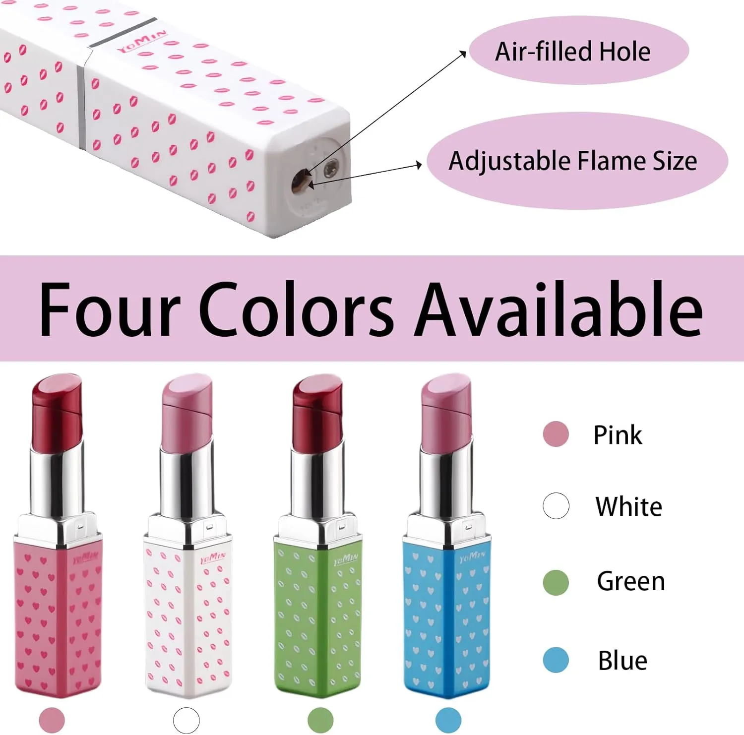 Pretty Cute Lighter Butane, Carving Soft Flame Lighter, Unique for Women Candles Gifts Camping BBQ (No Butane Fule) (01#)
