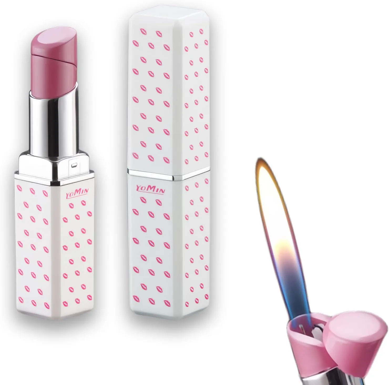 Pretty Cute Lighter Butane, Carving Soft Flame Lighter, Unique for Women Candles Gifts Camping BBQ (No Butane Fule) (01#)