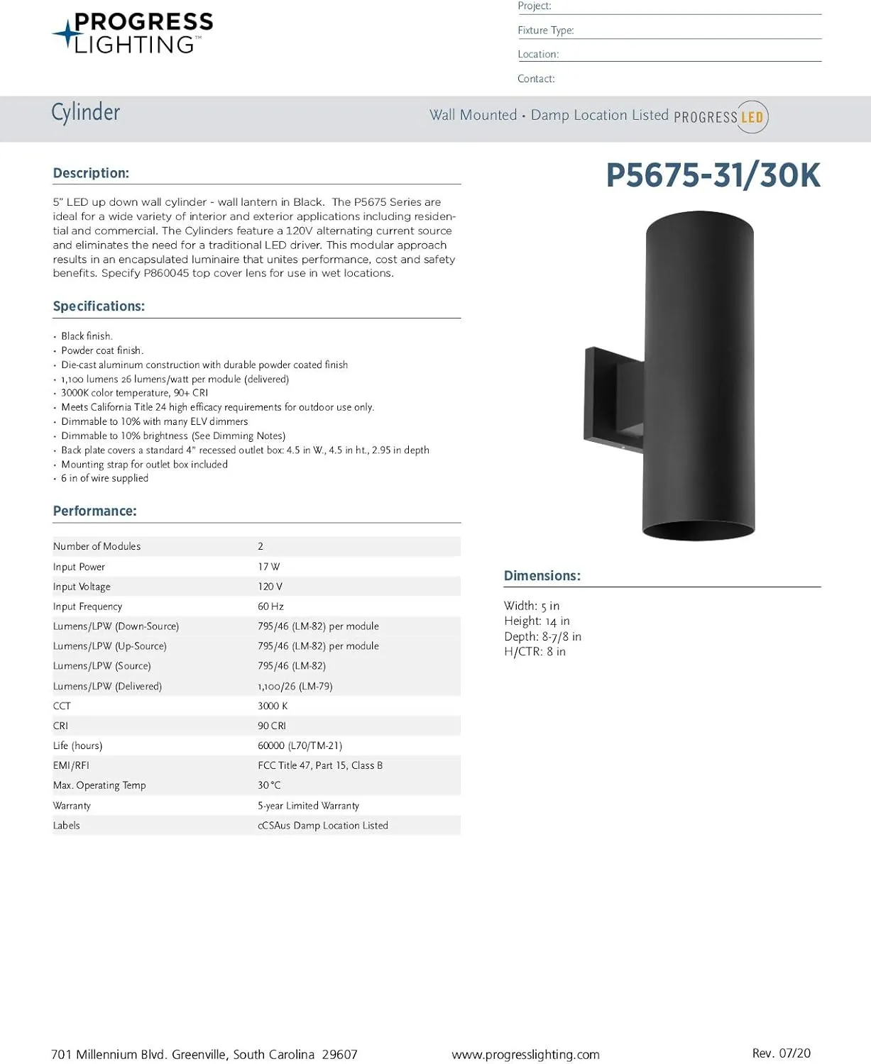 Progress Lighting P5675-31/30K 2 Light Wall Lantern