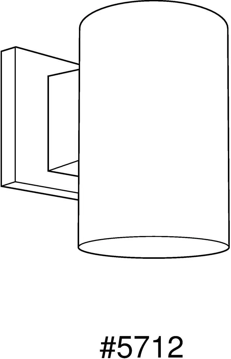 Progress Lighting P5712-31 5in Cylinder Modern Outdoor Wall Lantern Light, 7-1/4 Inch Tall, Black