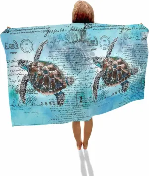 Quick-Drying Microfiber Beach Towel, Nautical Coastal Soft Absorbent Bath Shower Towels, Beach Sea Turtle Lightweight Portable Towel/Blanket for Travel/Swimming Pool/Camping/Yoga/Gym，35x70 Inch