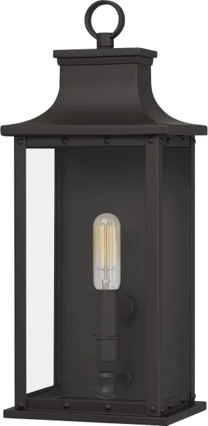 Quoizel Coastal Armour ABY8407OZ Abernathy Industrial Showcase Classic Design Small Outdoor Wall Lantern, 1-Light 60 Watt, 16" H x 7" W, Old Bronze
