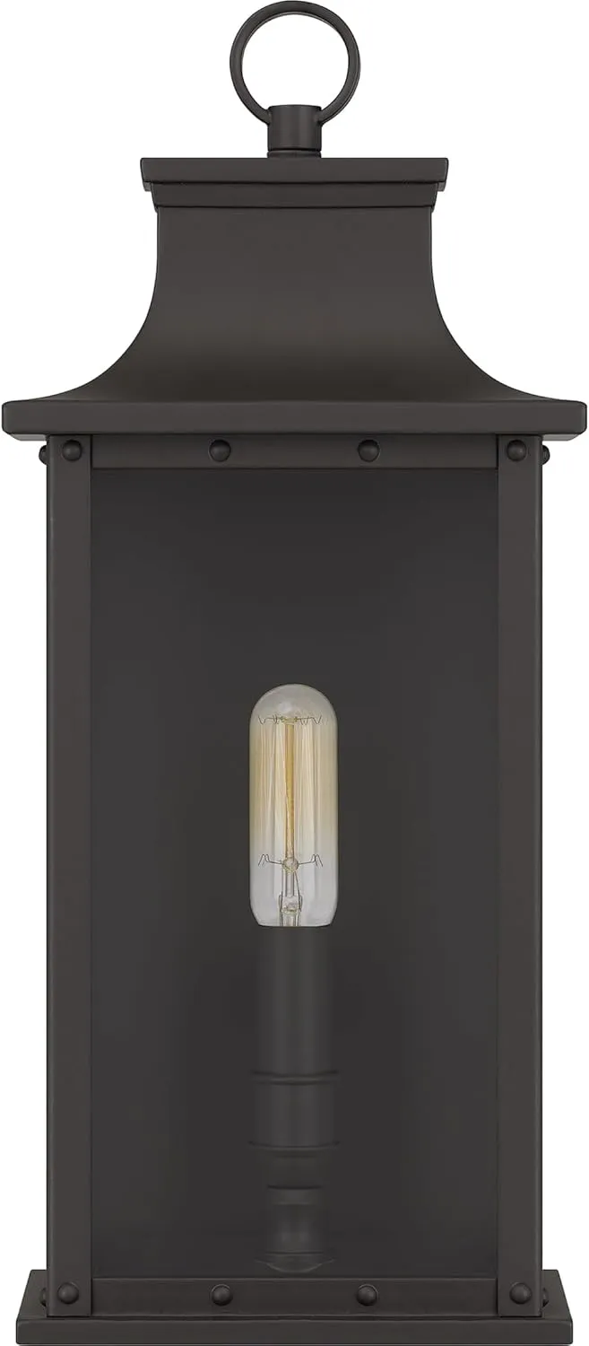 Quoizel Coastal Armour ABY8407OZ Abernathy Industrial Showcase Classic Design Small Outdoor Wall Lantern, 1-Light 60 Watt, 16" H x 7" W, Old Bronze