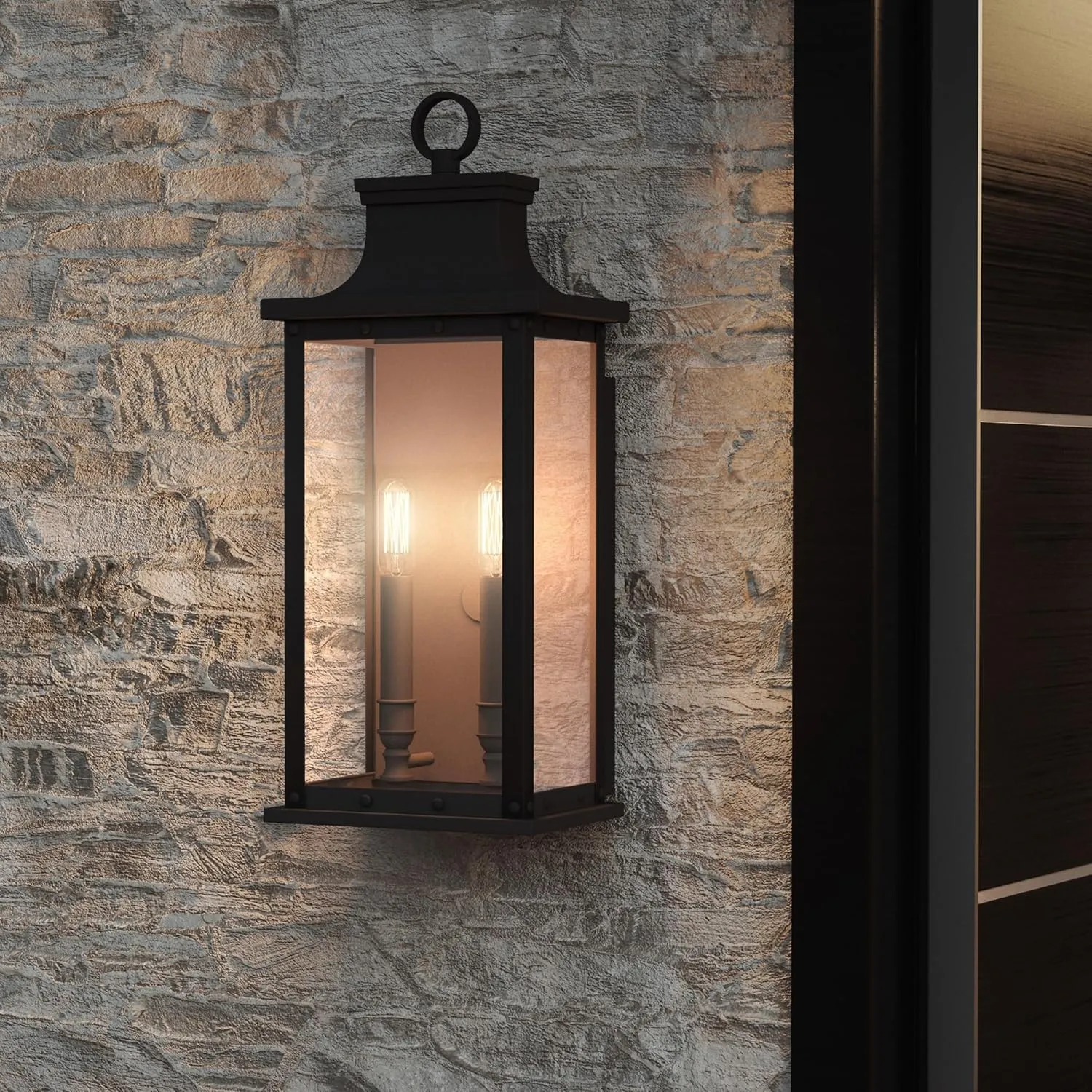 Quoizel Coastal Armour ABY8408OZ Abernathy Industrial Showcase Classic Design Medium Outdoor Wall Lantern, 2-Light 120 Total Watts, 20" H x 8" W, Old Bronze