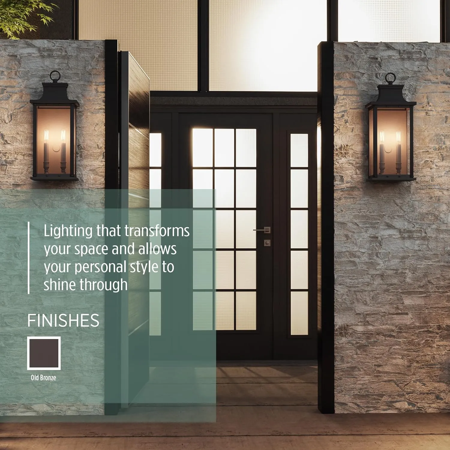 Quoizel Coastal Armour ABY8408OZ Abernathy Industrial Showcase Classic Design Medium Outdoor Wall Lantern, 2-Light 120 Total Watts, 20" H x 8" W, Old Bronze