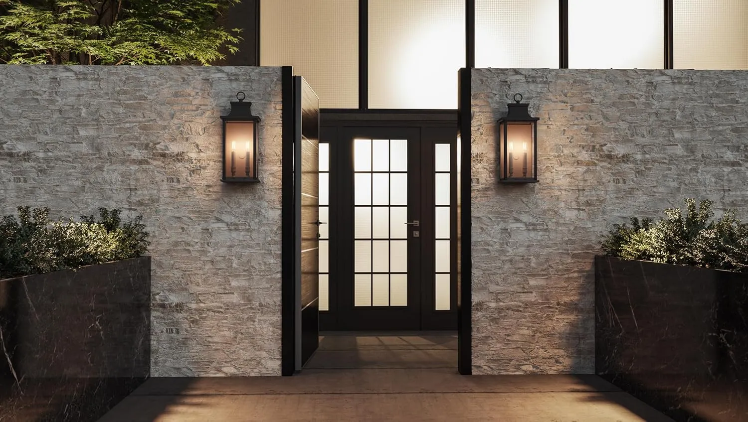 Quoizel Coastal Armour ABY8408OZ Abernathy Industrial Showcase Classic Design Medium Outdoor Wall Lantern, 2-Light 120 Total Watts, 20" H x 8" W, Old Bronze