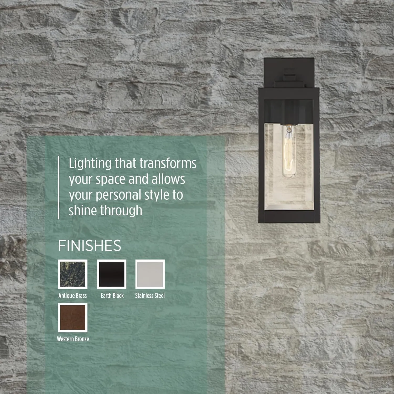 Quoizel Westover Modern Wall Sconce, 14.25 Inch Western Bronze 1-Light Outdoor Light Fixture, Clear Beveled Glass Wall Lantern, 100 W, Industrial Design Wall Light for Porch, Patio, Gazebo or Yard