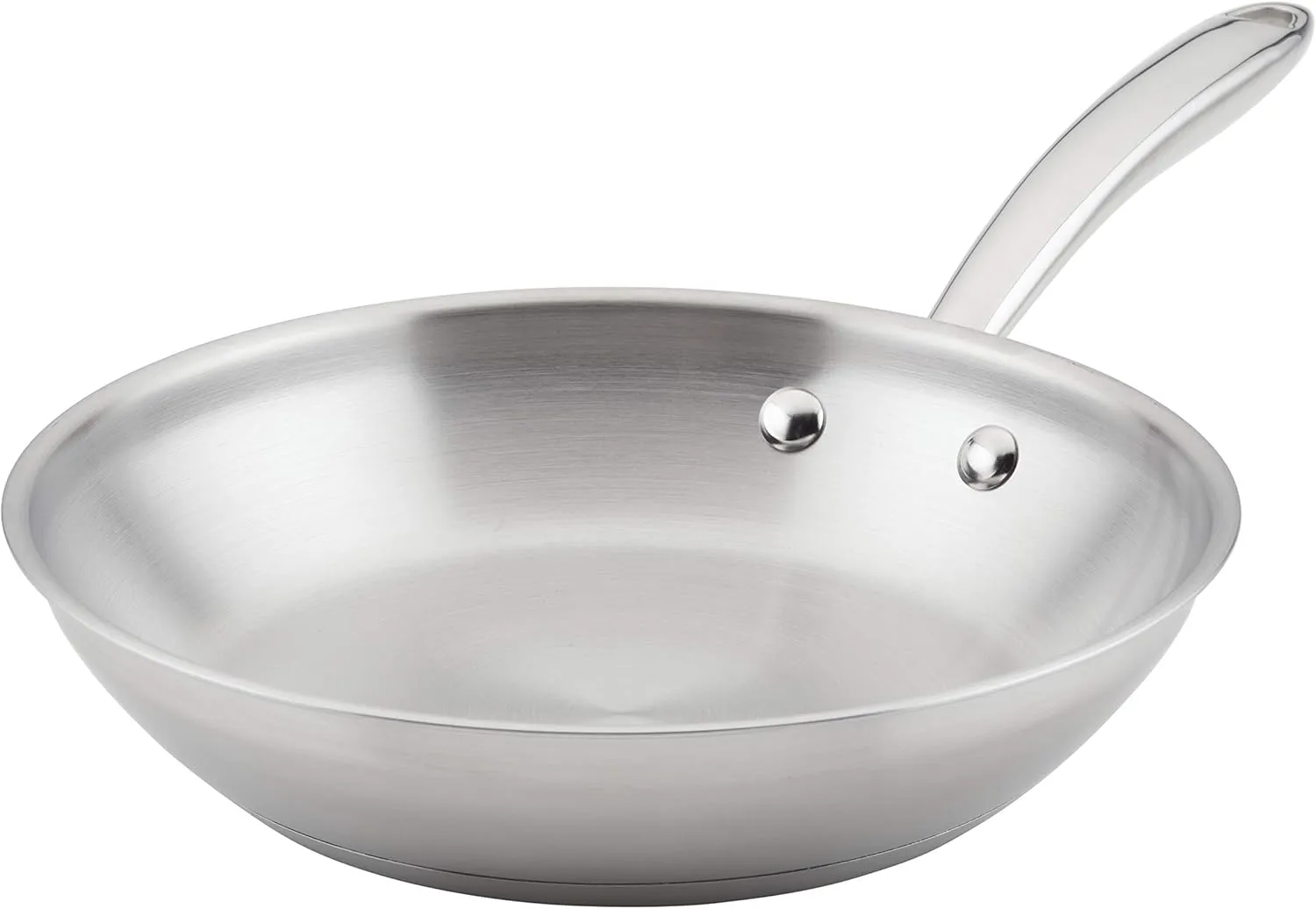 Rachael Ray Professional Stainless Steel, Compatible with All Cooktops, Induction Ready, Dishwasher and Metal Utensil Safe, 10-Inch Frying Pan