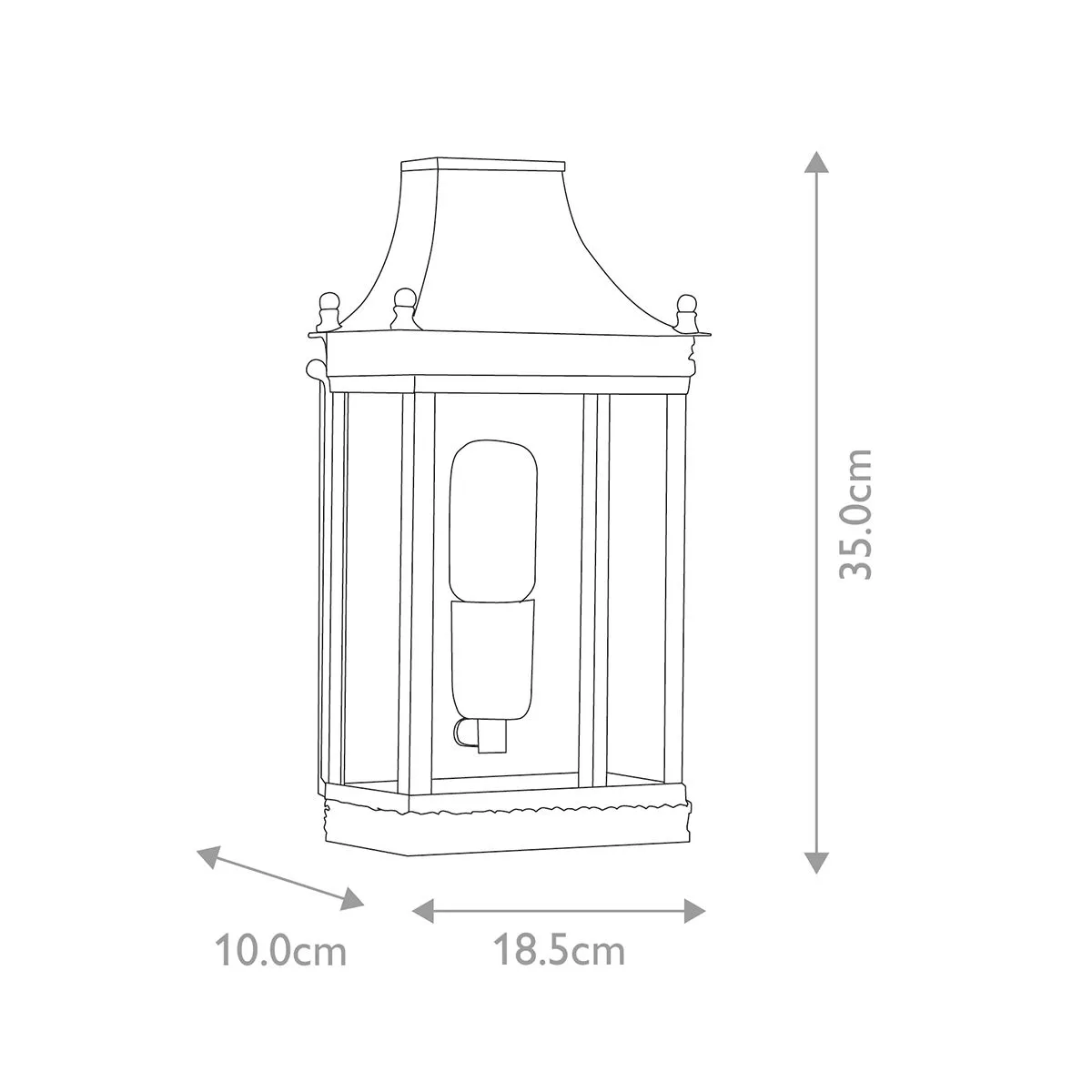 Regents Park 1 Light Wall Lantern - Brass | Aged Brass
