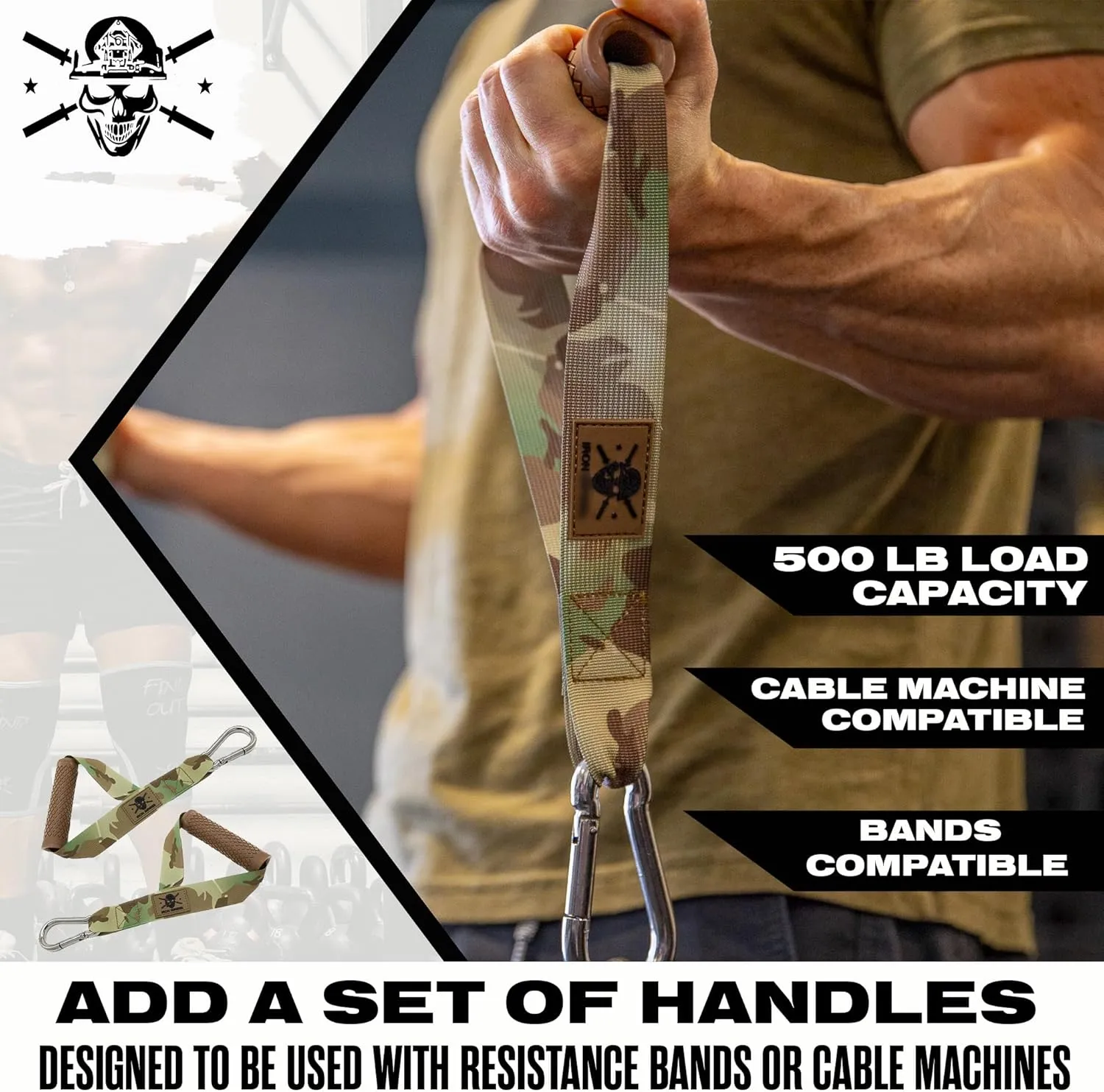 Resistance Band Handles - Cable Machine Handles Attachment and Door Anchor for Exercise Bands, Super Heavy Duty Accessory for Pull Up Assistance Bands, Workout Equipment & Home Gym