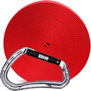 Rock-N-Rescue 20-Foot Webbing and Carabiner Combo - Heavy-Duty Tubular Nylon, Made in USA, Rock Climbing, Firefighter, and Rescue Gear