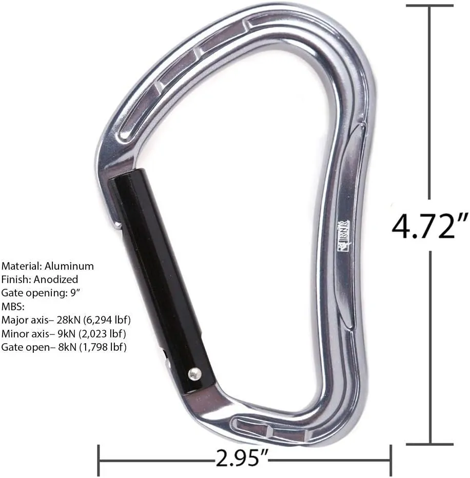 Rock-N-Rescue 20-Foot Webbing and Carabiner Combo - Heavy-Duty Tubular Nylon, Made in USA, Rock Climbing, Firefighter, and Rescue Gear